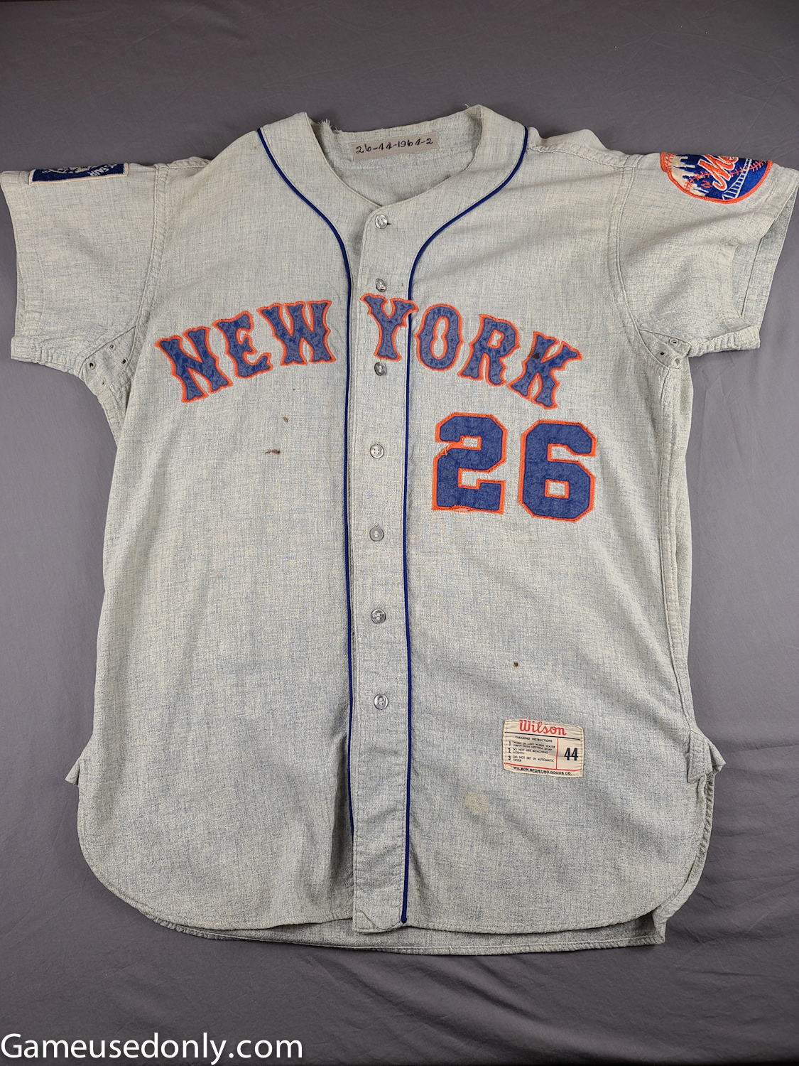 New-York-Mets-Game-Used-Jersey-1964-1956-Flannel-Galen-Cisco
